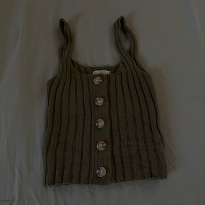 knit button up tank